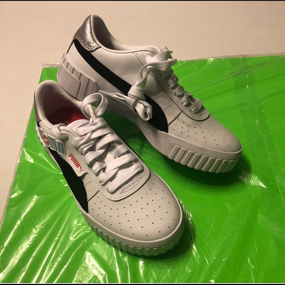 PUMA CALI GLITZ White Shoes Size 8